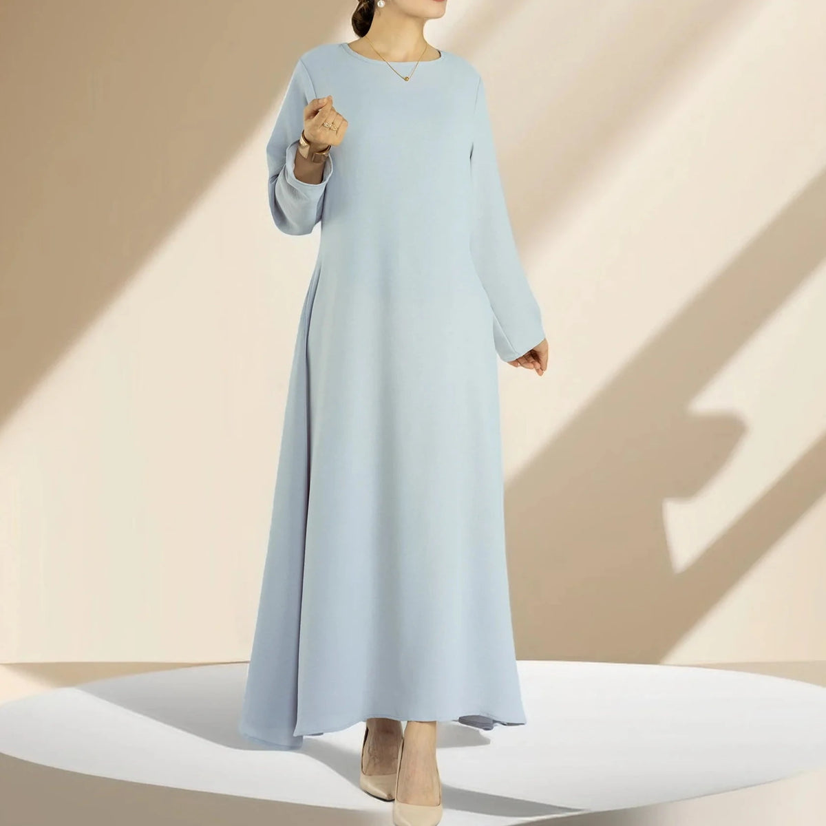 Dalia loose slip dress with pockets and long sleeve - Try Modest Limited