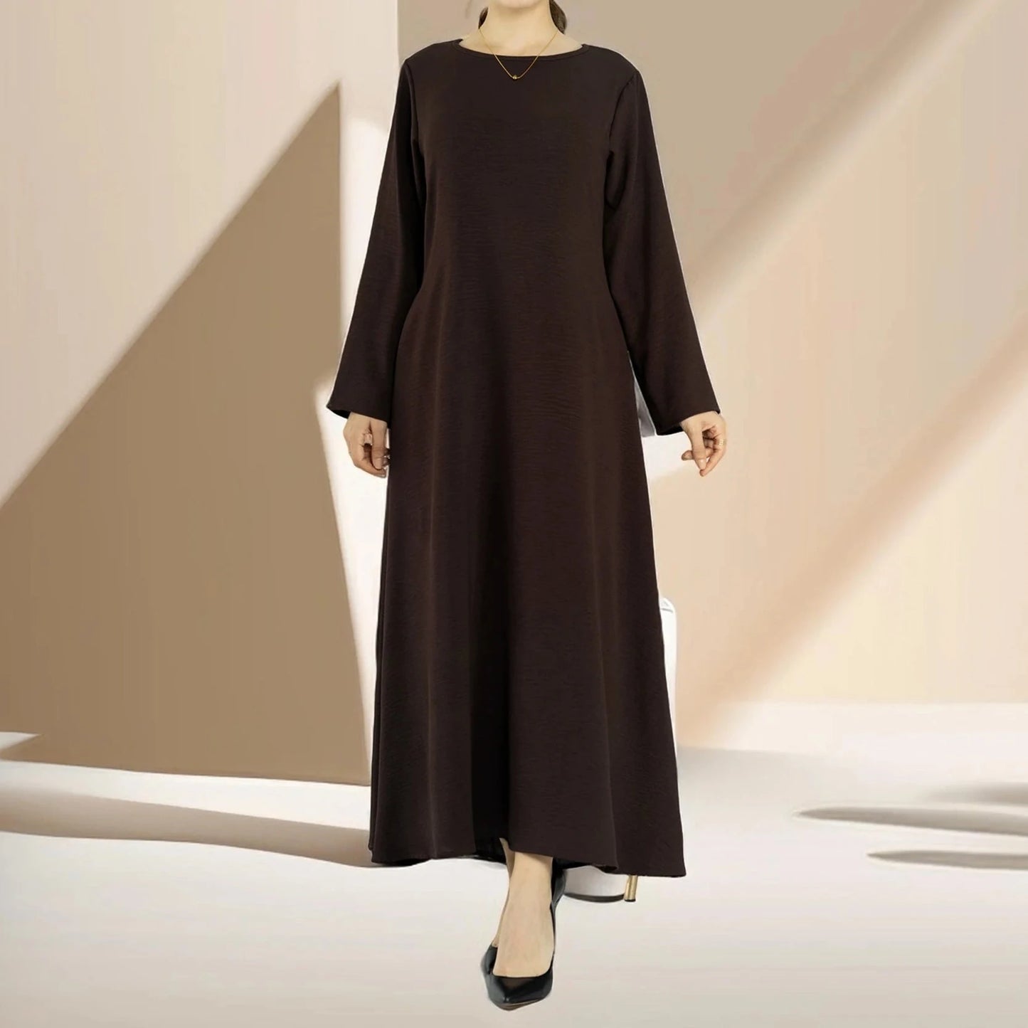 Dalia loose slip dress with pockets and long sleeve - Try Modest Limited 