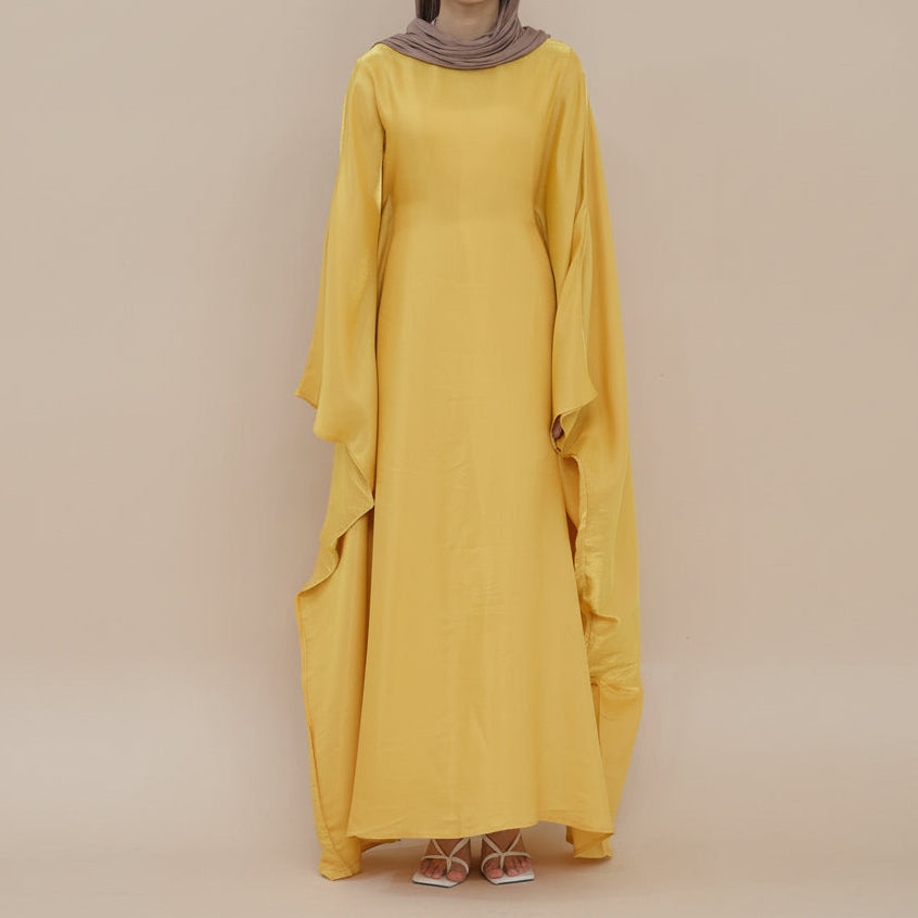 Abito da sera metallizzato liquido Dariya – Abito formale modesto e scintillante di lusso