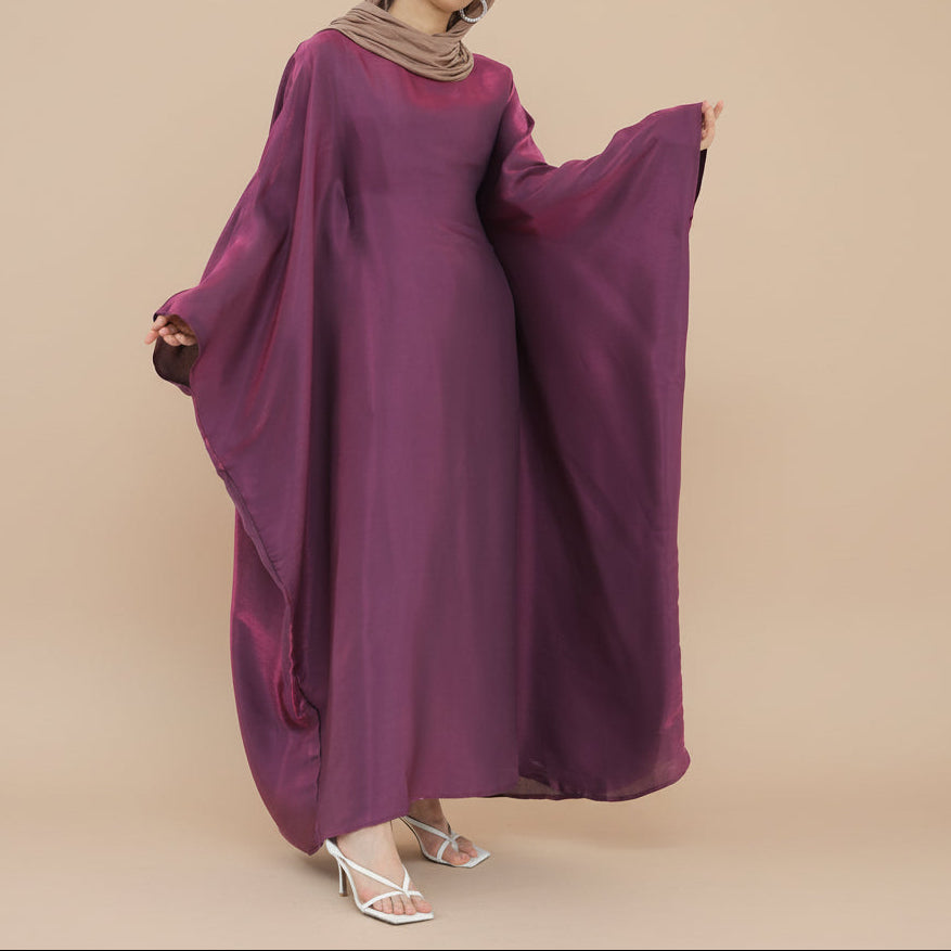 Abito da sera metallizzato liquido Dariya – Abito formale modesto e scintillante di lusso