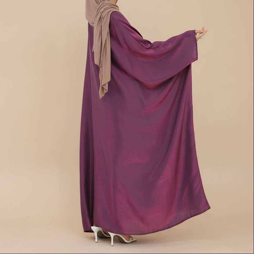 Abito da sera metallizzato liquido Dariya – Abito formale modesto e scintillante di lusso