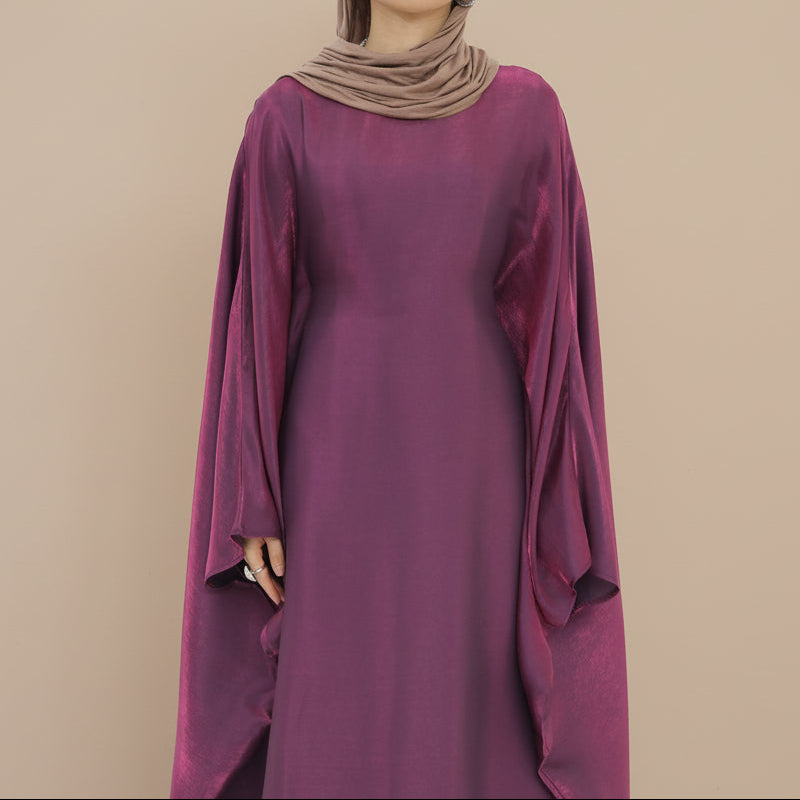 Abito da sera metallizzato liquido Dariya – Abito formale modesto e scintillante di lusso