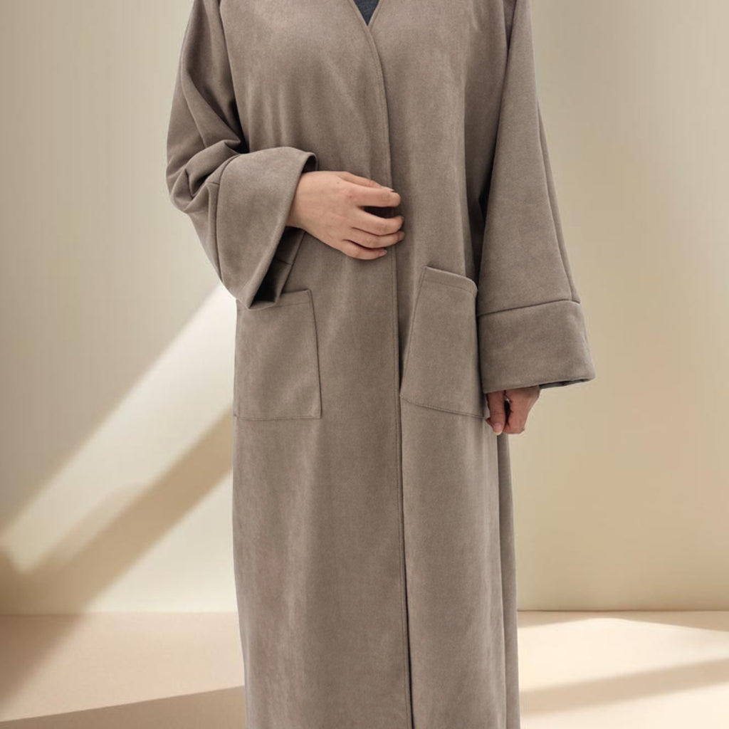 Deena Velvet Coat Abaya - Try Modest Limited