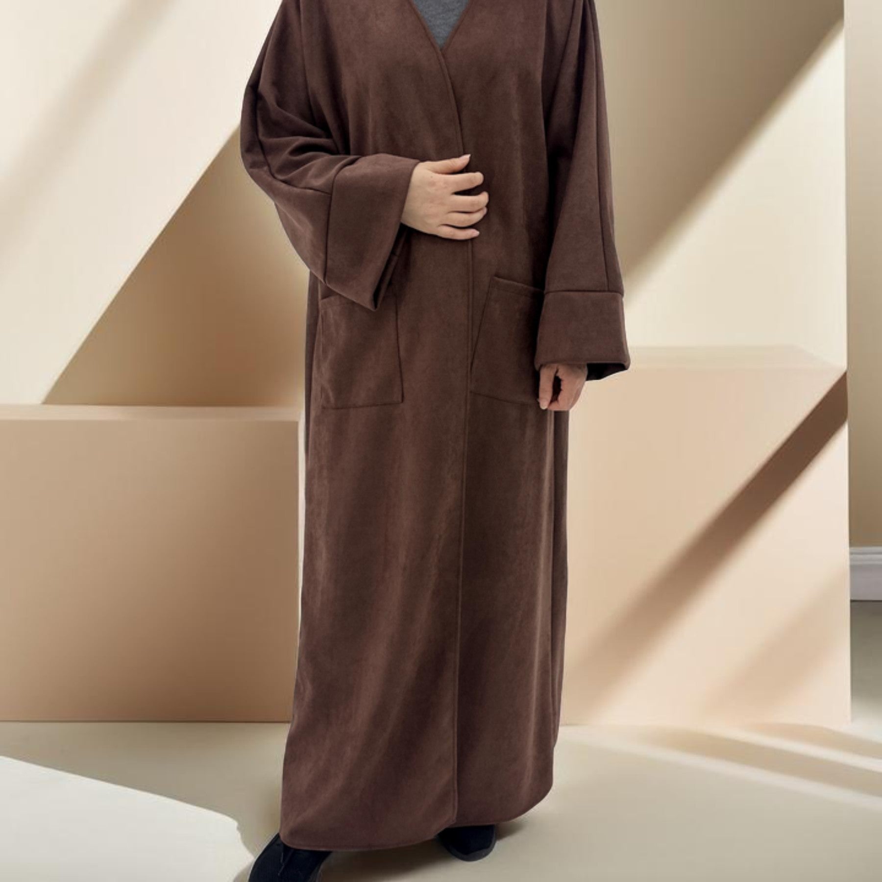 Deena Velvet Coat Abaya - Try Modest Limited