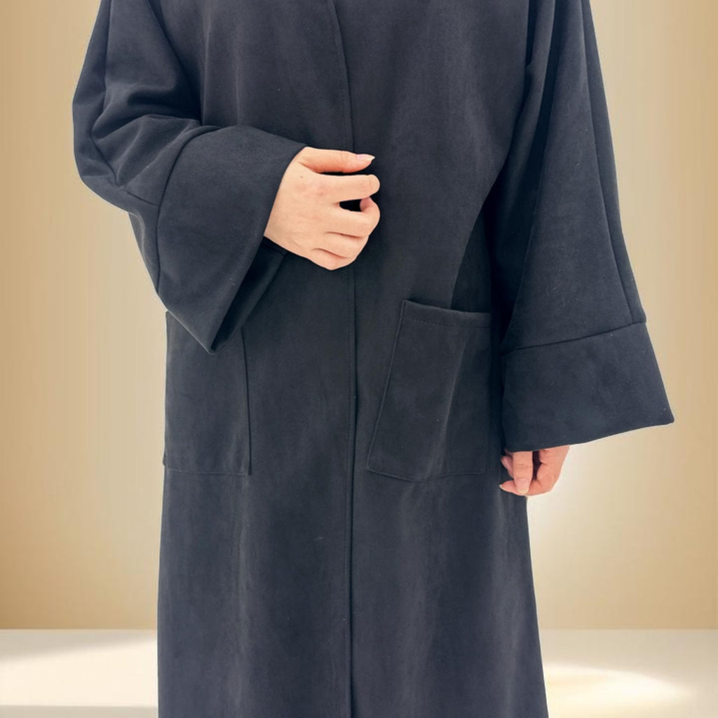 Deena Velvet Coat Abaya - Try Modest Limited