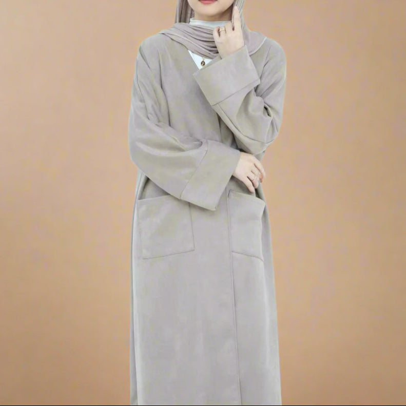 Deena Velvet Coat Abaya - Try Modest Limited