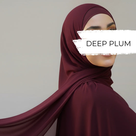 Passendes Hijab-Set aus Modal in tiefem Pflaumenblau