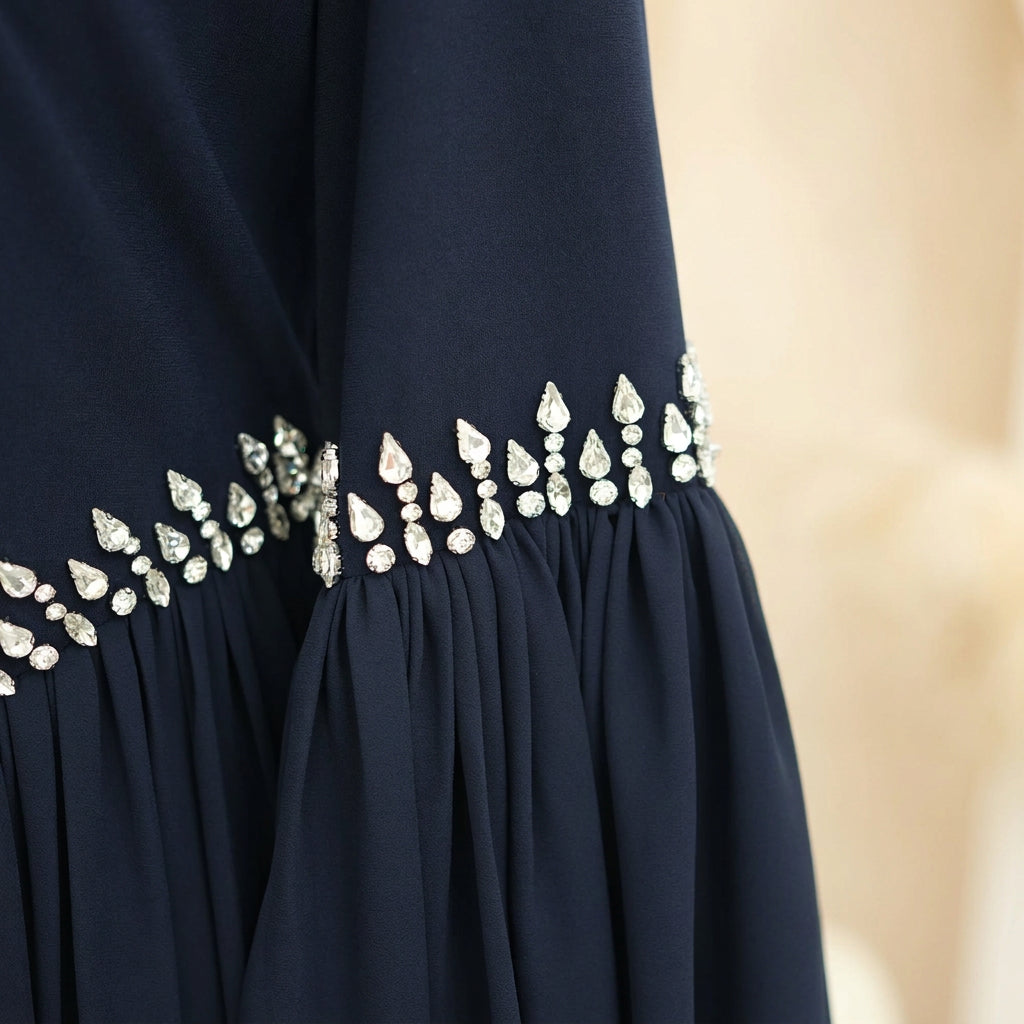 Dilara Perlenbesetztes Chiffon-Maxikleid