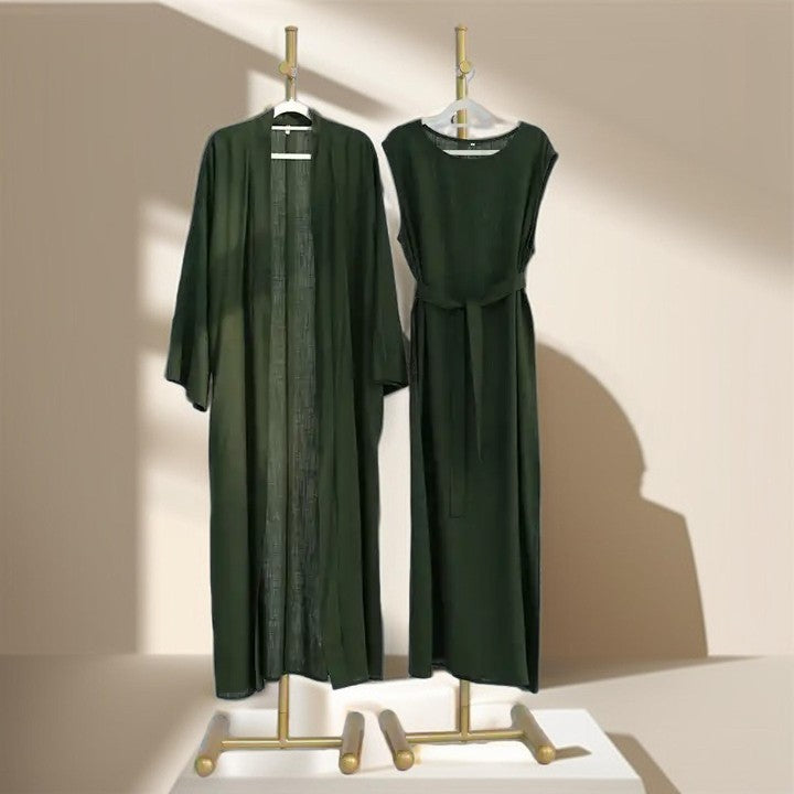 Draped duet abaya throwover and slip dress - Try Modest Limited