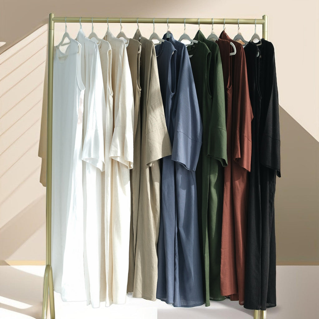 Draped duet abaya throwover and slip dress - Try Modest Limited