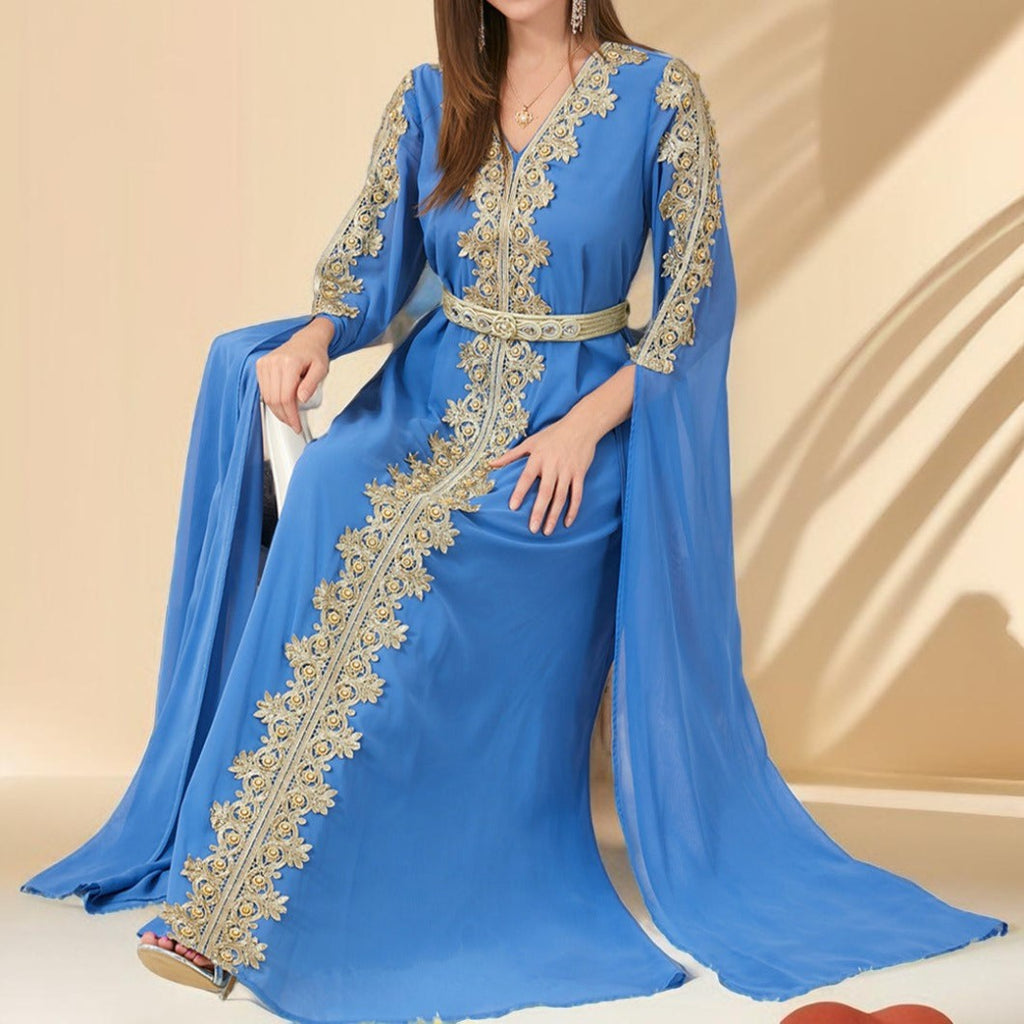Dubai Style Kaftan with Detachable Belt - Try Modest Limited