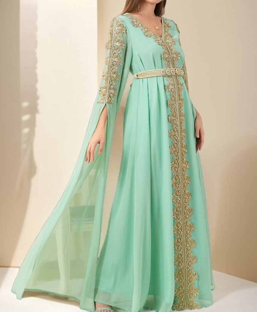 Dubai Style Kaftan with Detachable Belt - Try Modest Limited