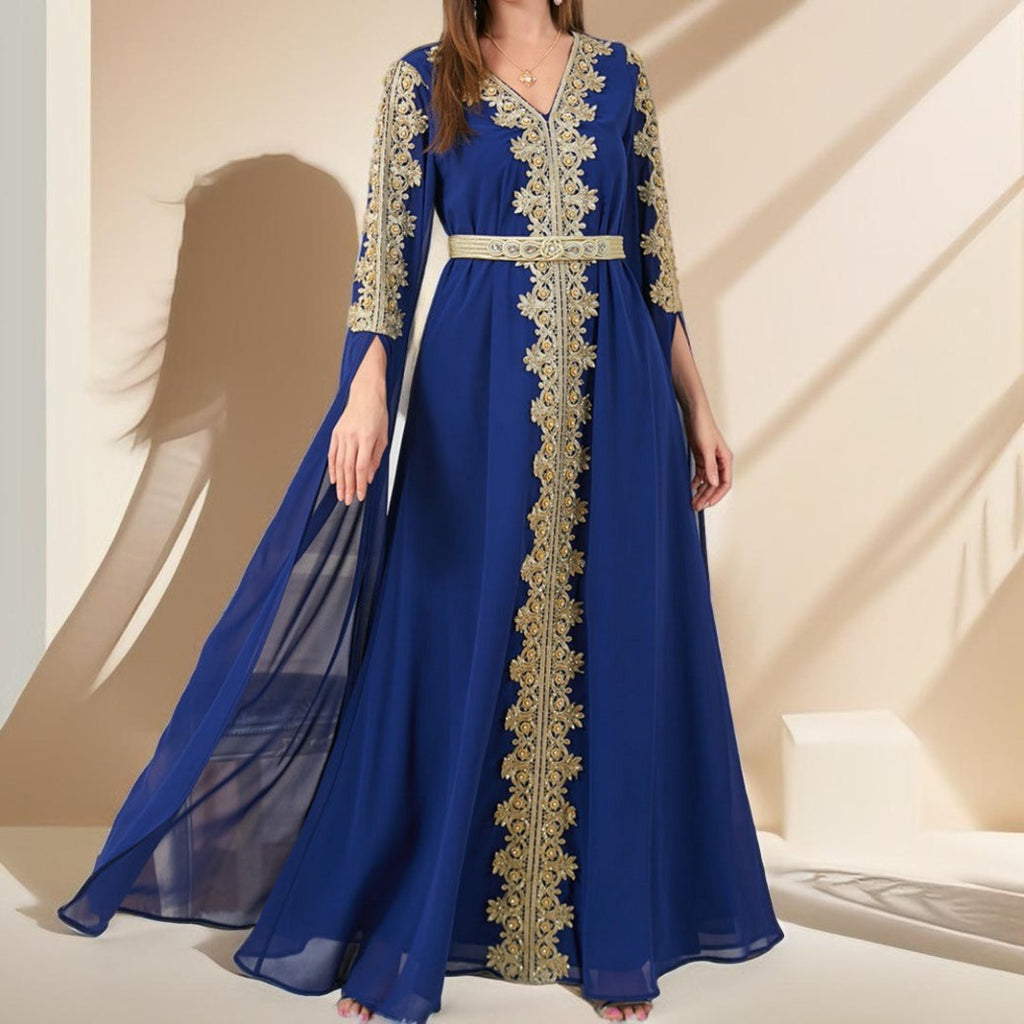 Dubai Style Kaftan with Detachable Belt - Try Modest Limited