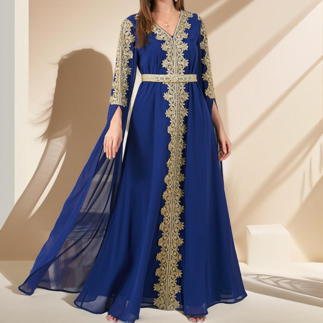 Dubai Style Kaftan with Detachable Belt - Try Modest Limited