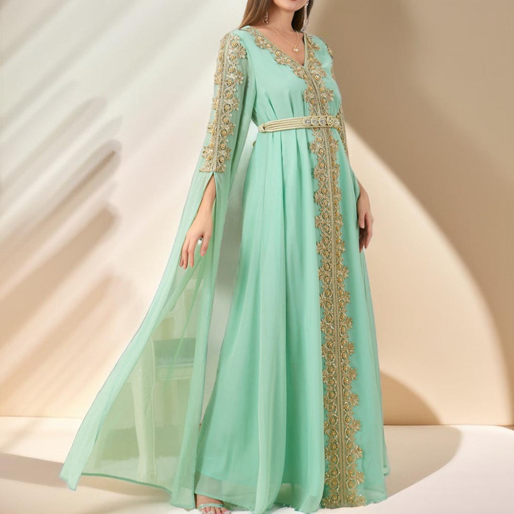 Dubai Style Kaftan with Detachable Belt - Try Modest Limited