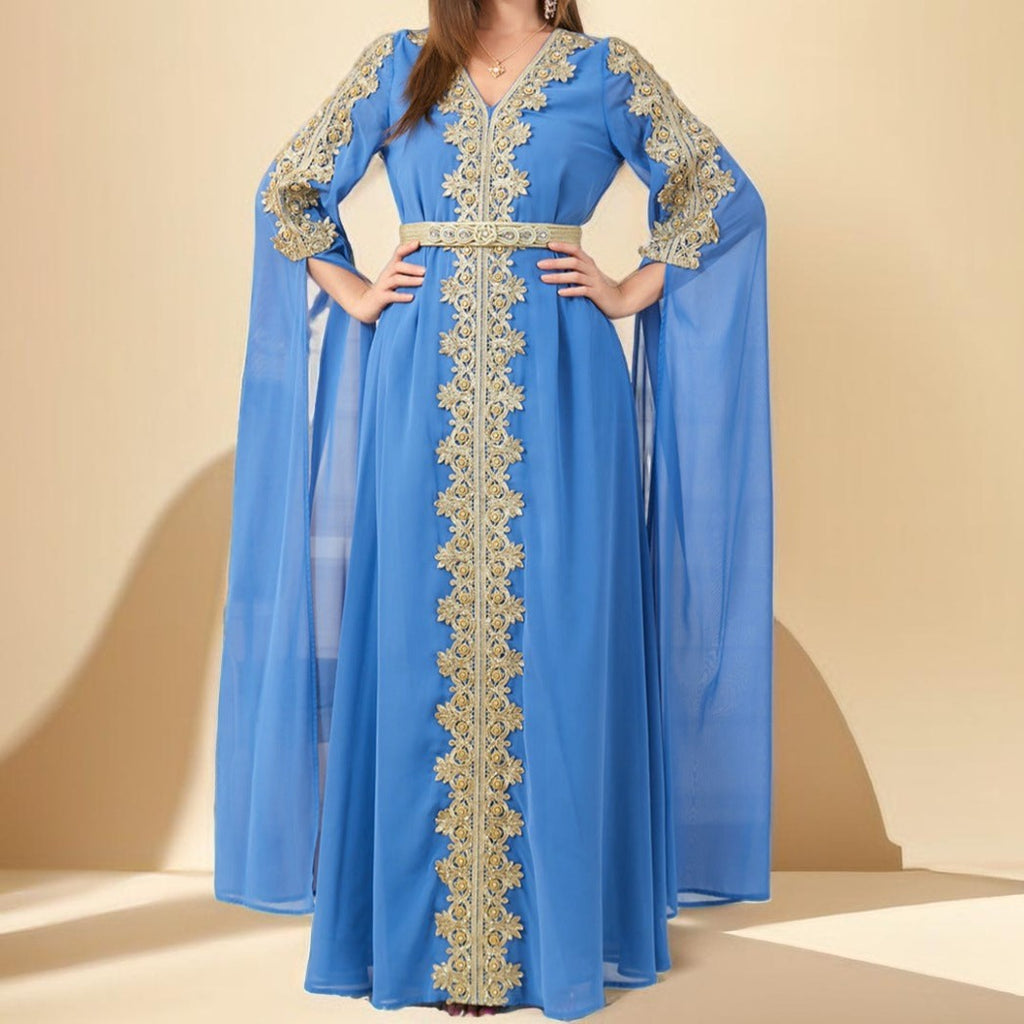Dubai Style Kaftan with Detachable Belt - Try Modest Limited