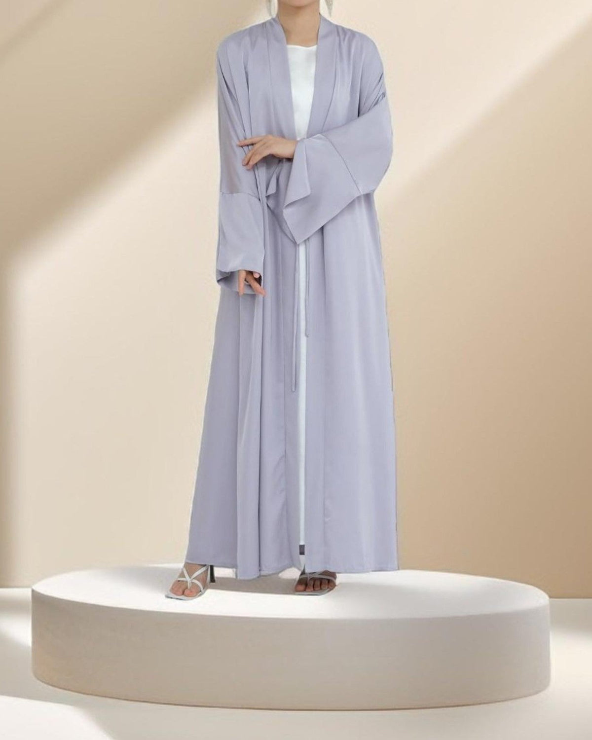 Duha Open Front Satin Abaya - Try Modest Limited