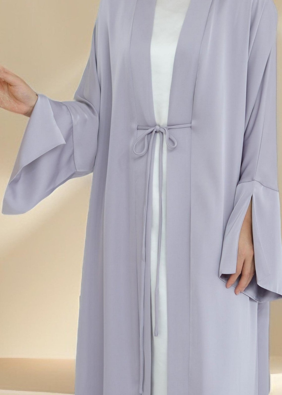 Duha Open Front Satin Abaya - Try Modest Limited