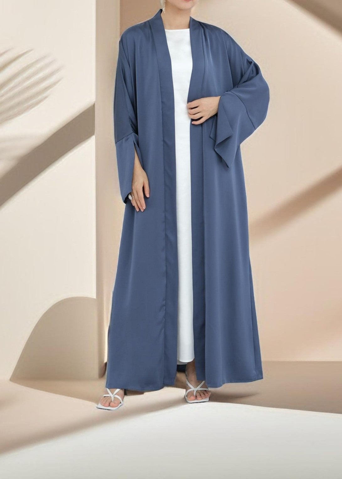 Duha Open Front Satin Abaya Try Modest Limited