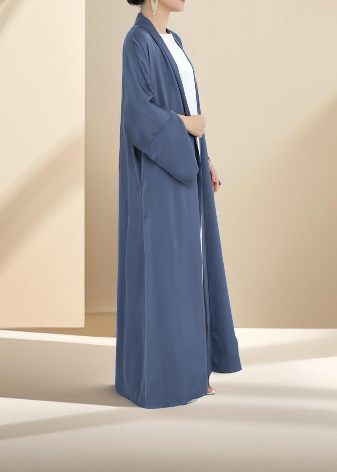 Duha Open Front Satin Abaya - Try Modest Limited