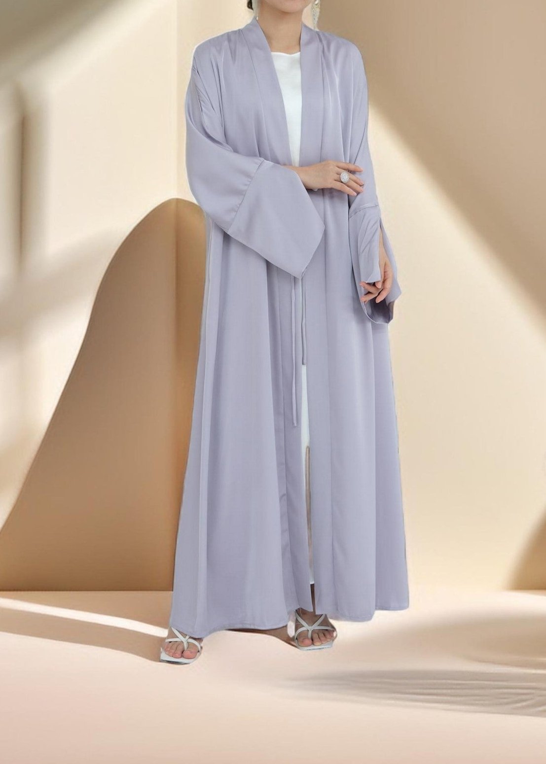 Duha Open Front Satin Abaya Try Modest Limited