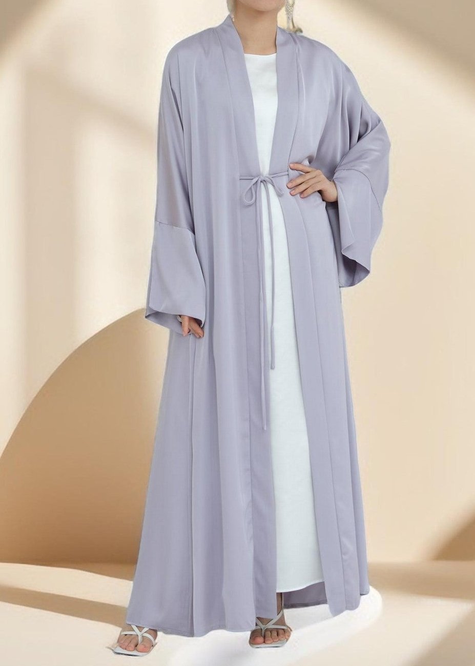 Duha Open Front Satin Abaya Try Modest Limited