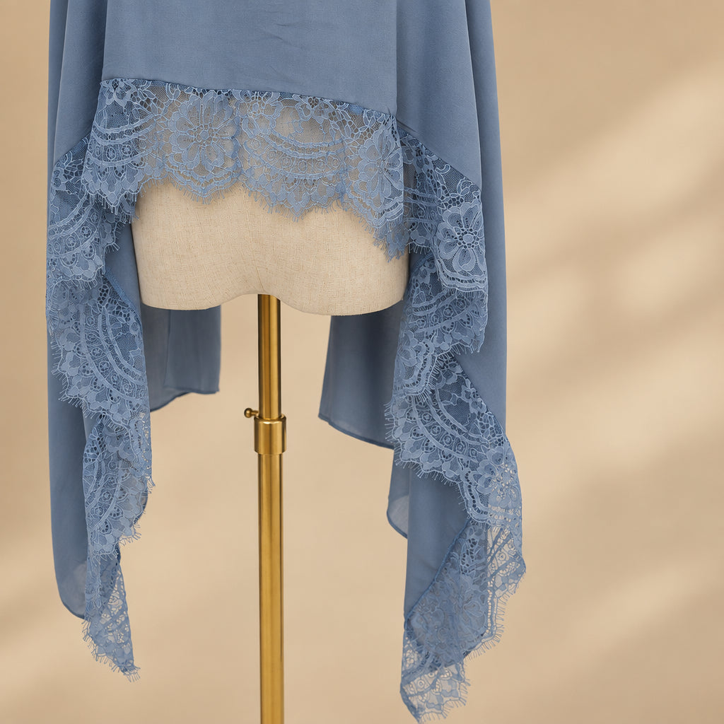 Schwarzer Schleier aus Modal-Spitze Hijab