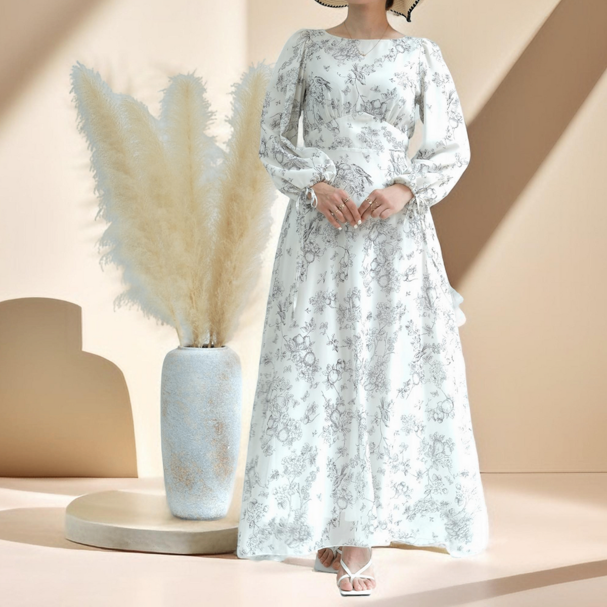 Eastern Elegance Printed Maxi Dress - Try Modest Limited