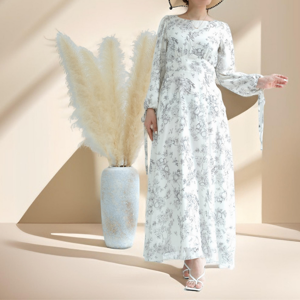 Eastern Elegance Printed Maxi Dress - Try Modest Limited