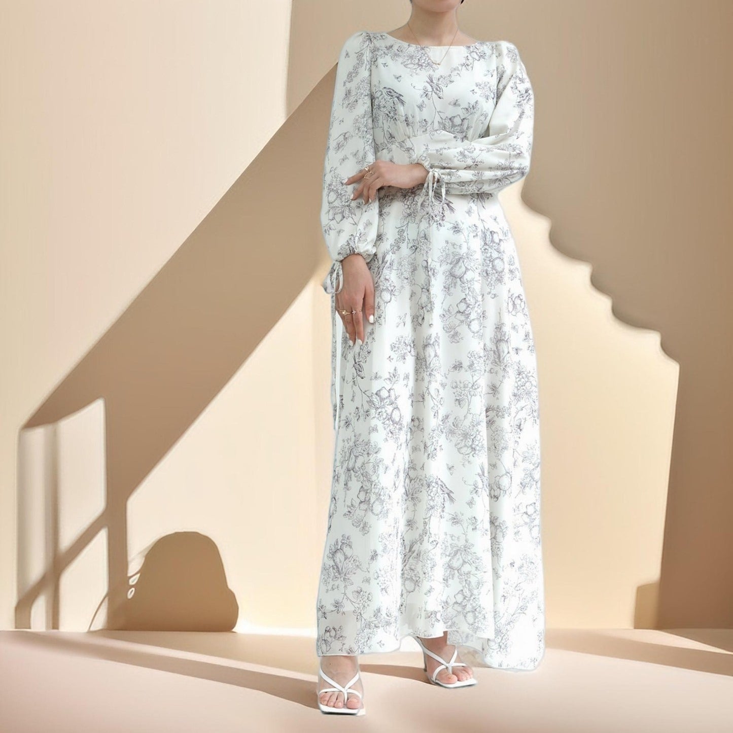 Eastern Elegance Printed Maxi Dress - Try Modest Limited 
