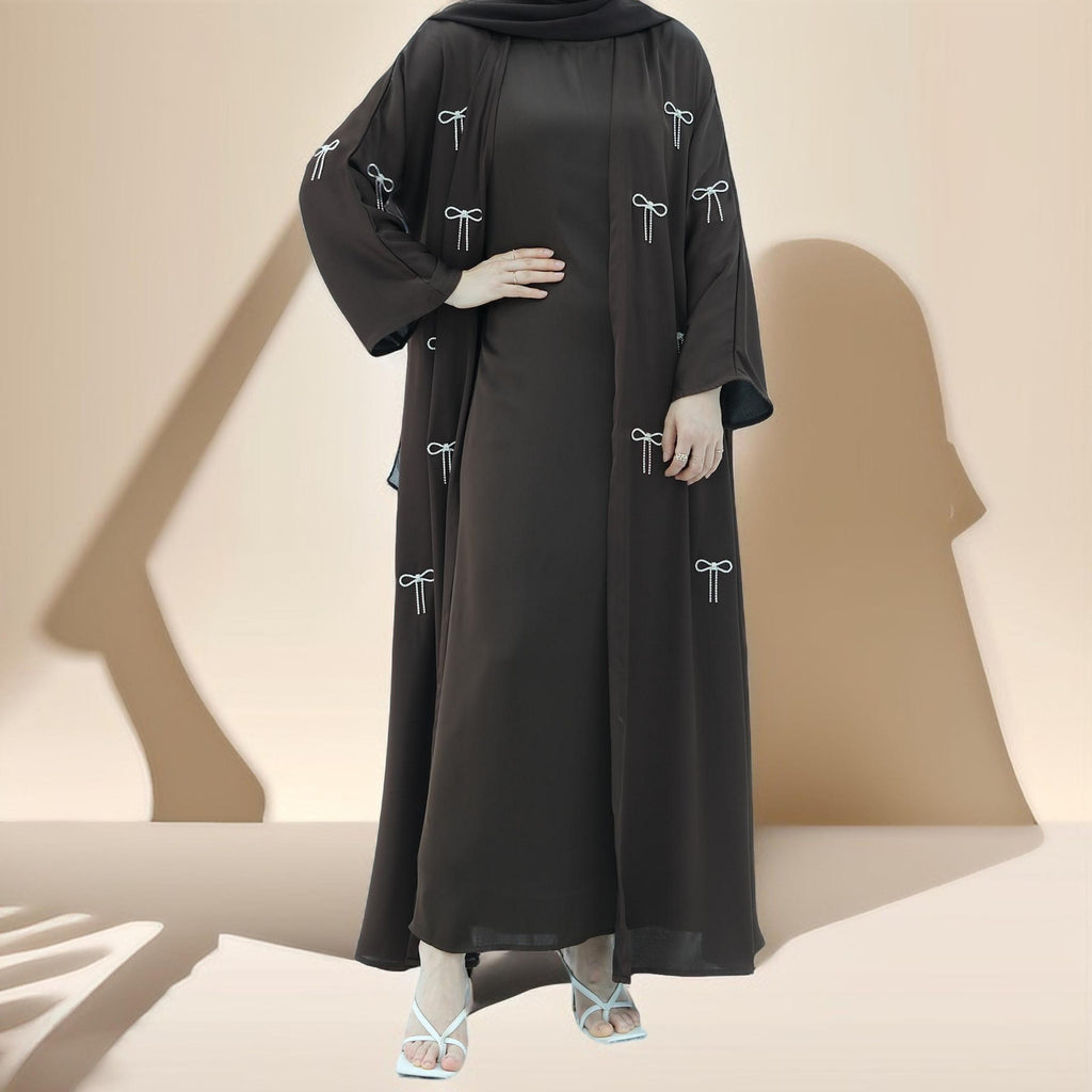 Elara Chic – Satin Abaya Set - Try Modest Limited