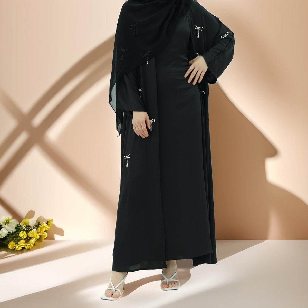 Elara Chic – Satin Abaya Set - Try Modest Limited