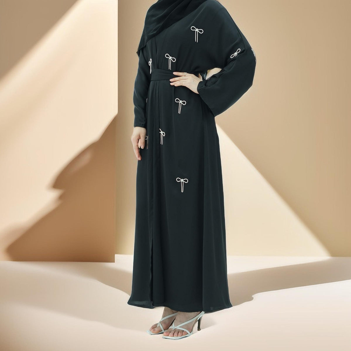 Elara Chic – Satin Abaya Set - Try Modest Limited