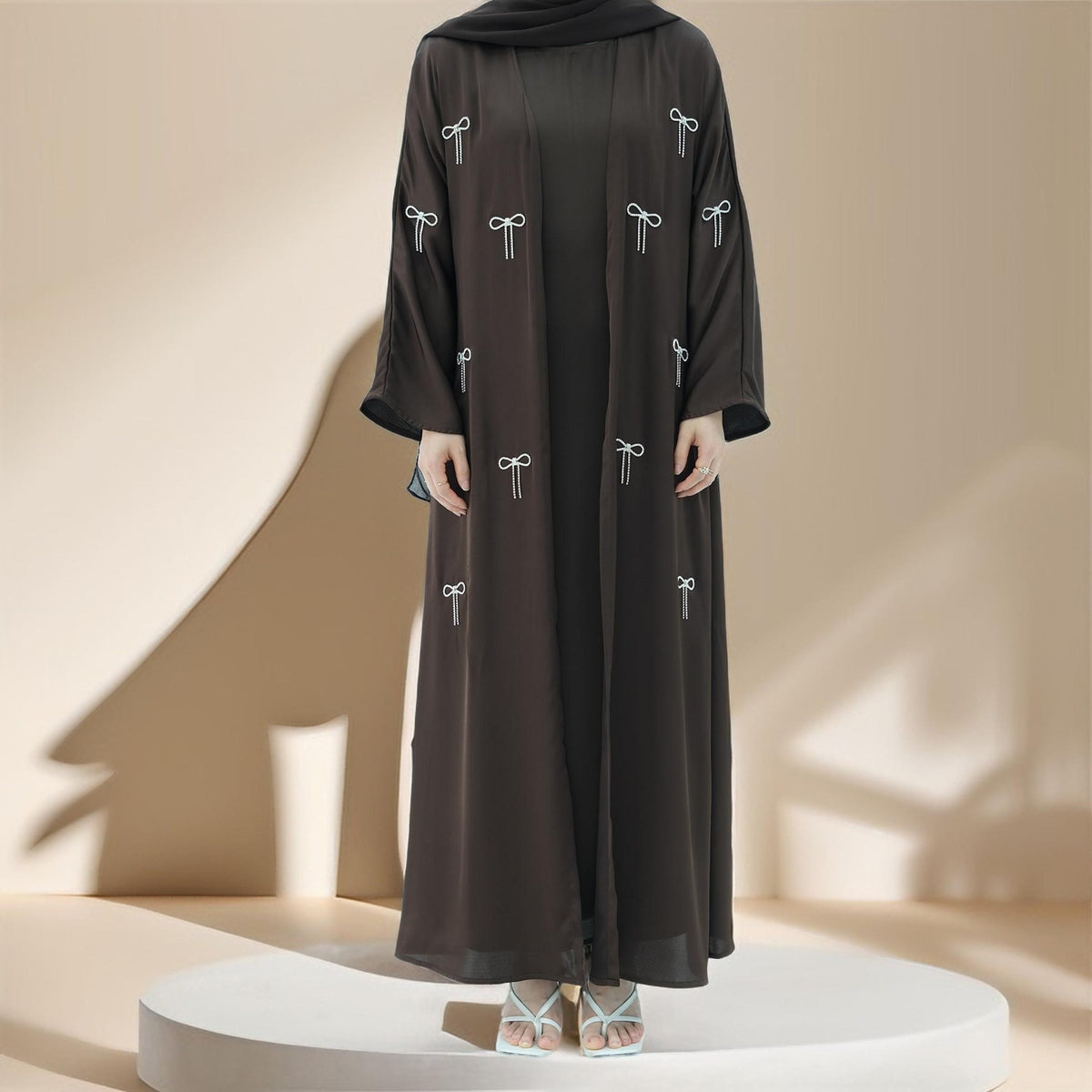 Elara Chic – Satin Abaya Set - Try Modest Limited
