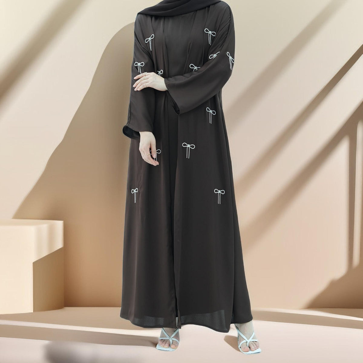 Elara Chic – Satin Abaya Set - Try Modest Limited