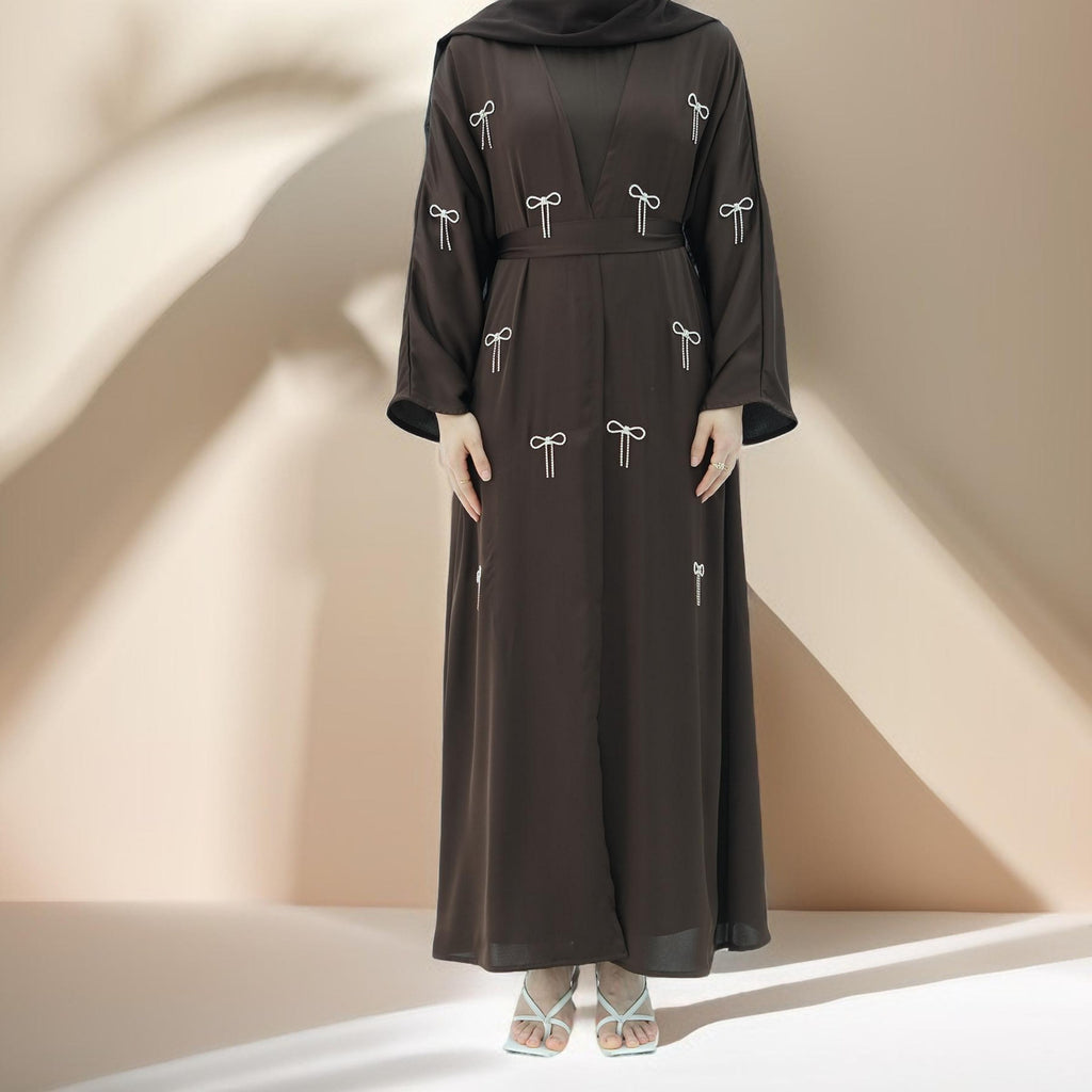 Elara Chic – Satin Abaya Set - Try Modest Limited
