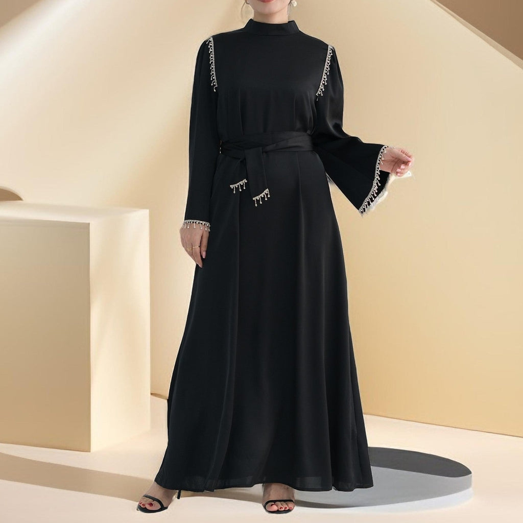 Elegant Satin Beaded Gown - Stella Radiance - Try Modest Limited