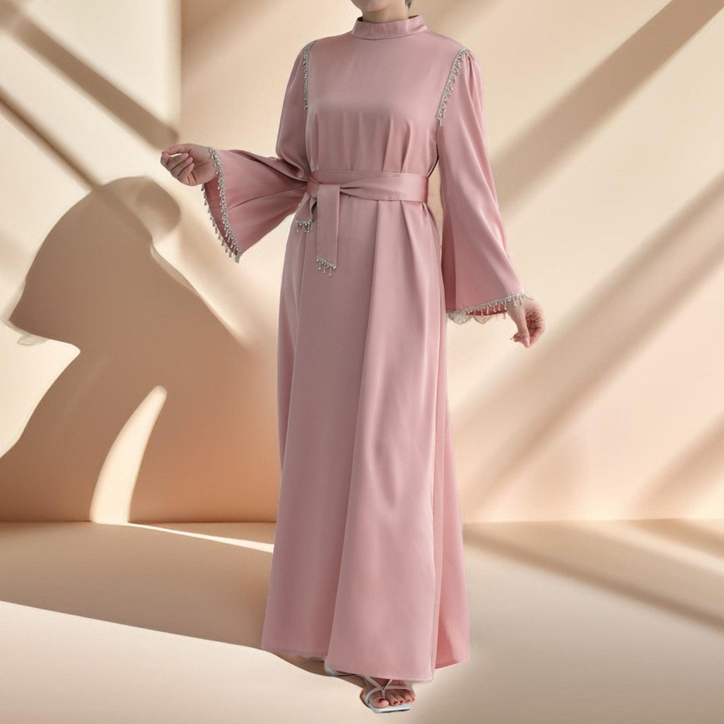 Elegant Satin Beaded Gown - Stella Radiance - Try Modest Limited