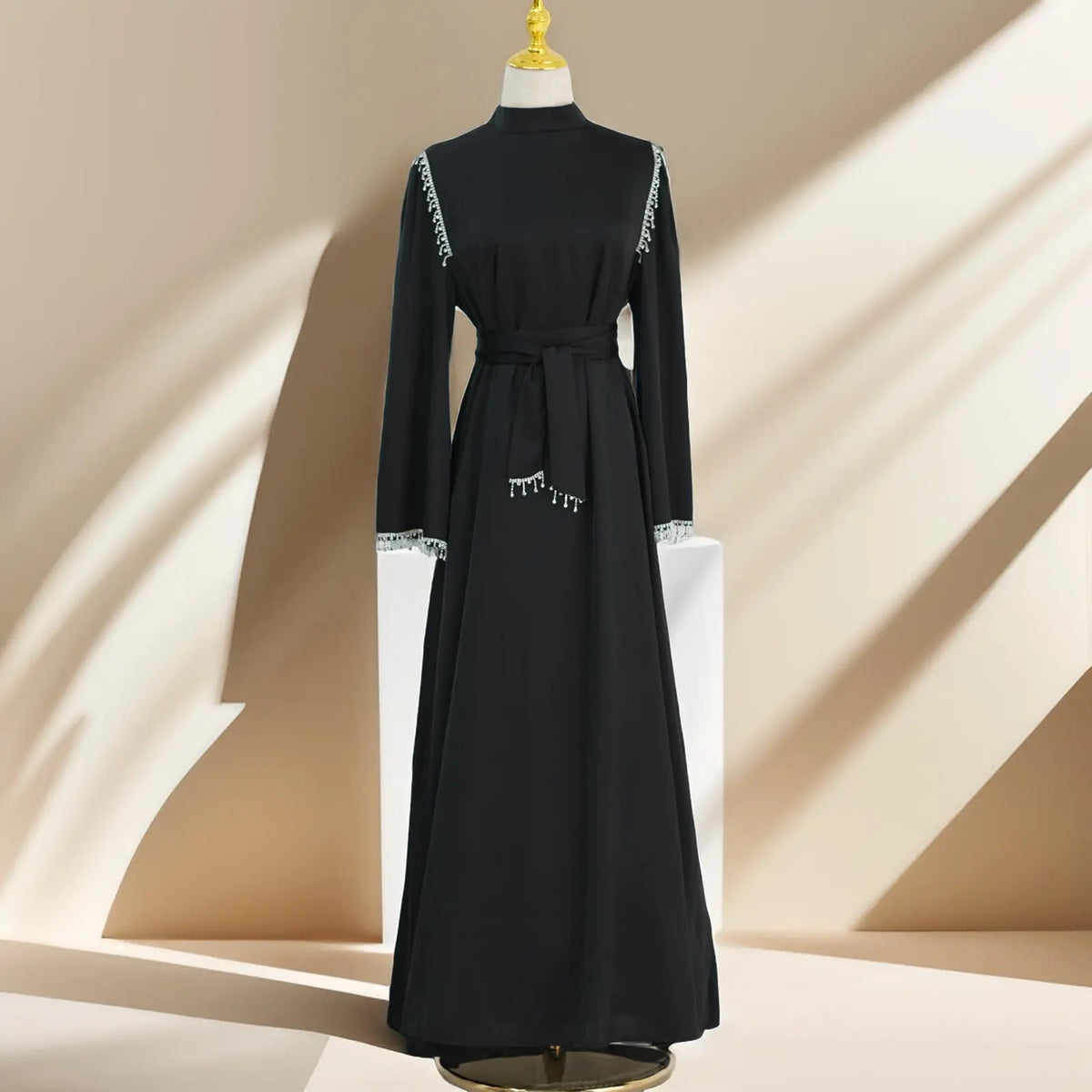 Elegant Satin Beaded Gown - Stella Radiance - Try Modest Limited