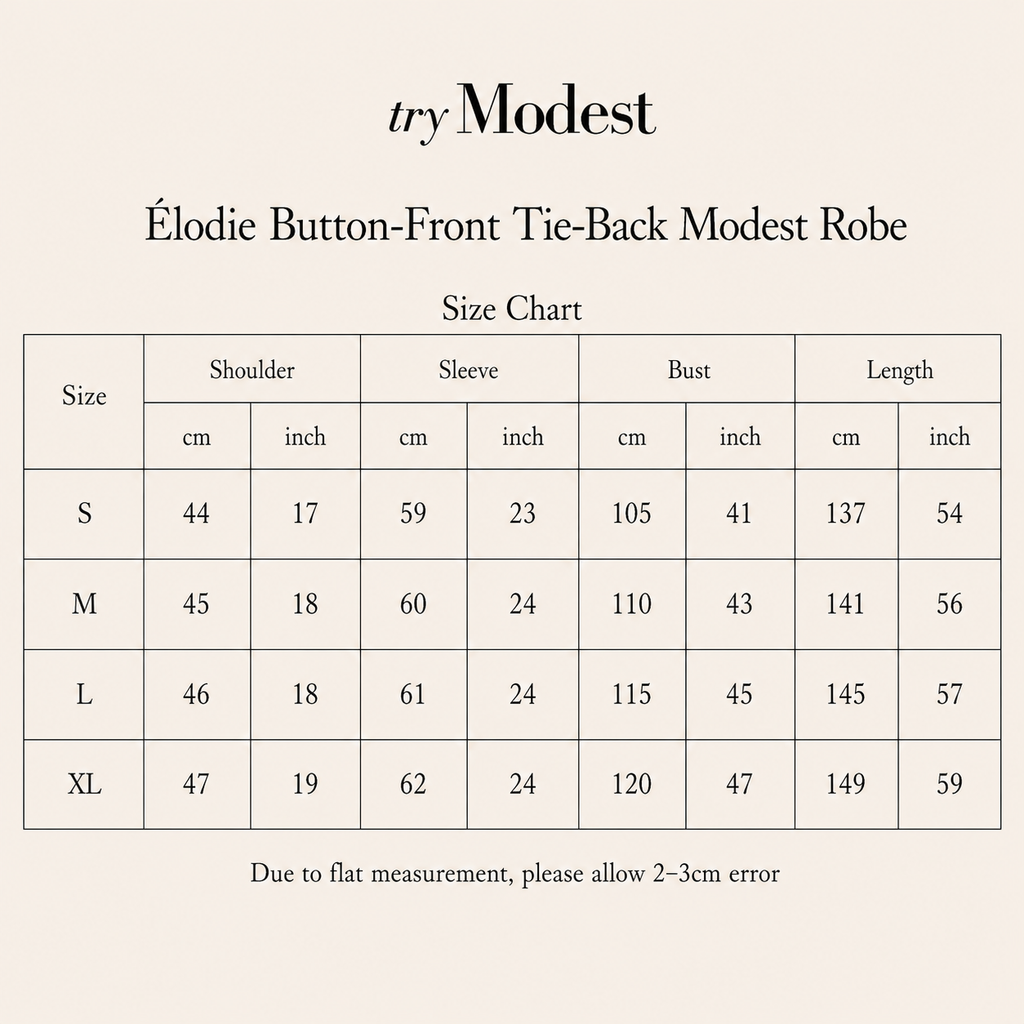Élodie Button-Front Tie-Back Modest Robe