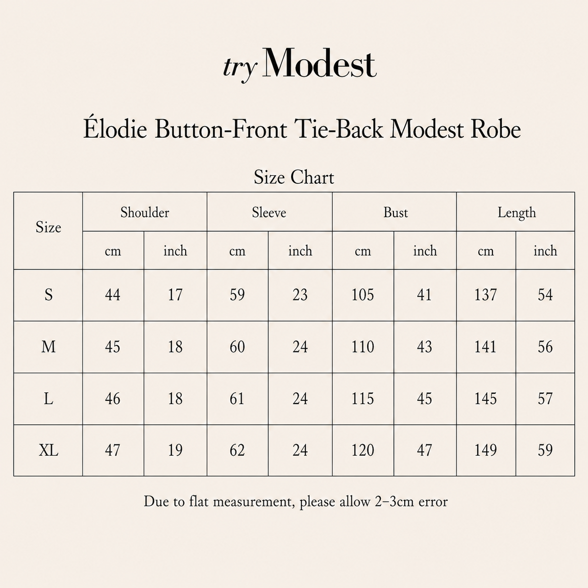 Élodie Button-Front Tie-Back Modest Robe