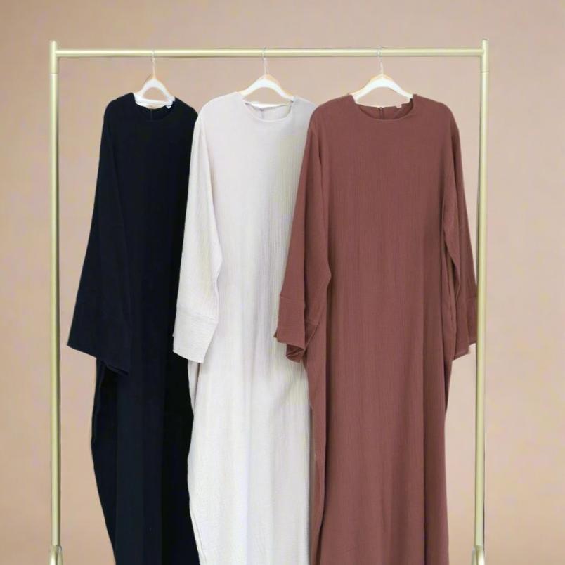 Ember Modest Abaya Dress with Pocket and Split Sleeve Cuffs - Try Modest Limited