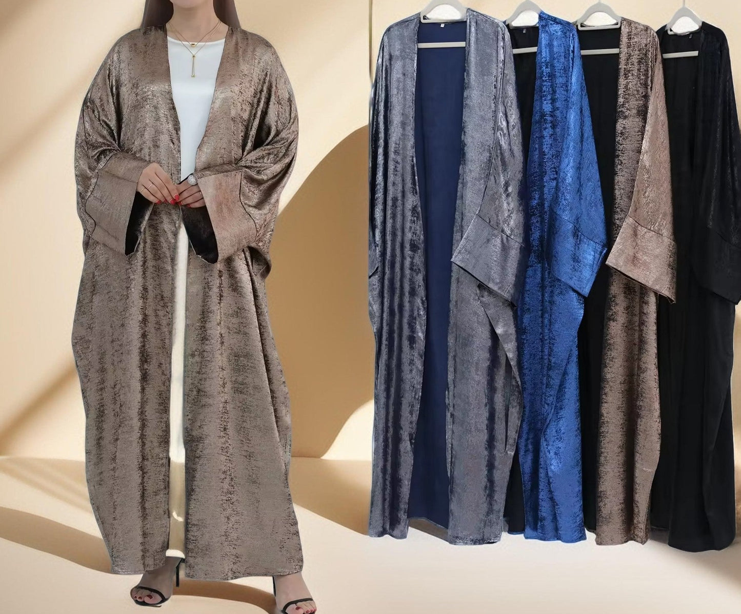Emirati Shimmer Open Abaya