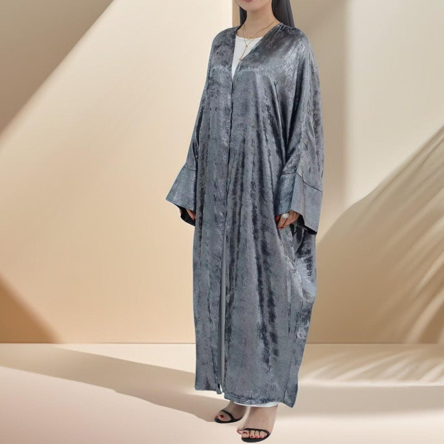 Emirati Shimmer Open Abaya