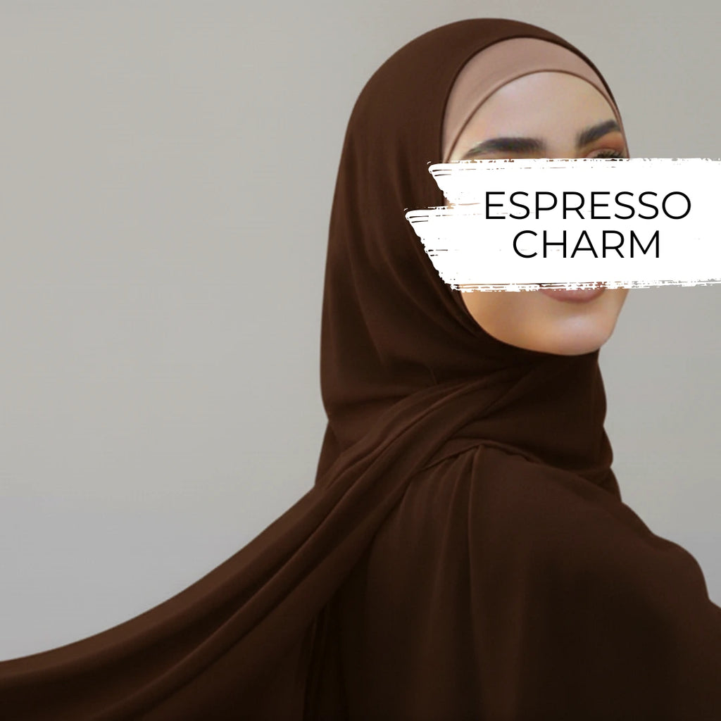 Espresso Charm Modal Matching Hijab Set