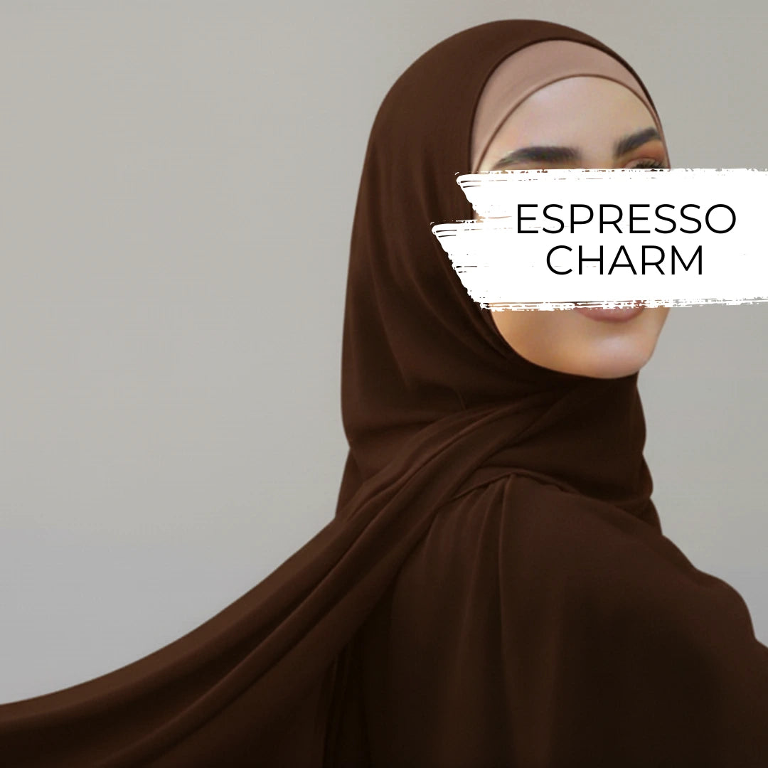 Espresso Charm Modal Matching Hijab Set