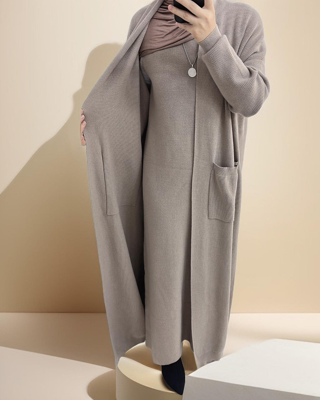 Essential Abaya Cardigan Knit Set - Try Modest Limited