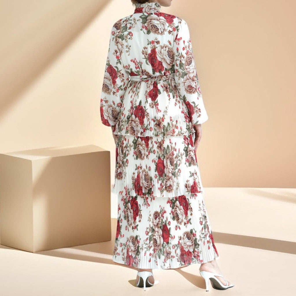 Ethereal Bloom 3-Layer Ciffon Maxi Dress - Try Modest Limited