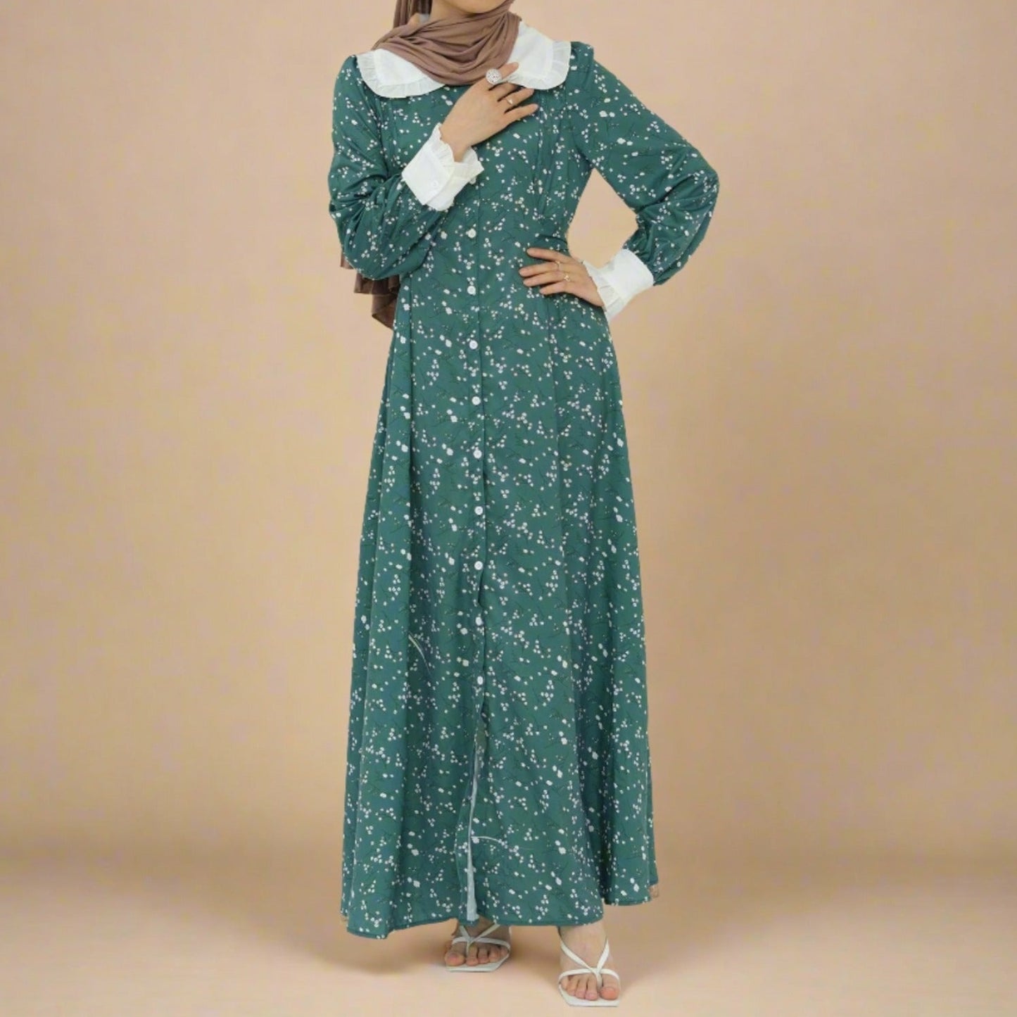 Evergreen Bloom- Modest summer dress