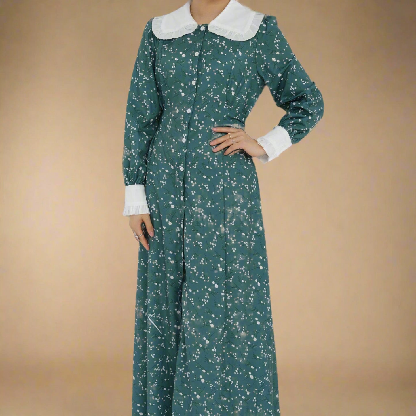 Evergreen Bloom- Modest summer dress